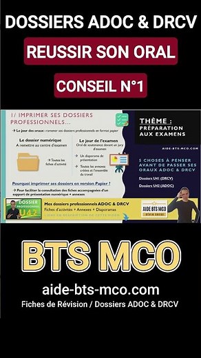 ADOC & DRCV | Réussir son oral d'examen | Conseil n°1 : Imprimer ses dossiers