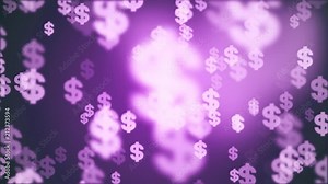 shiny dollar sign random float animation background new quality retro vintage numbers letters finance joyful video footage