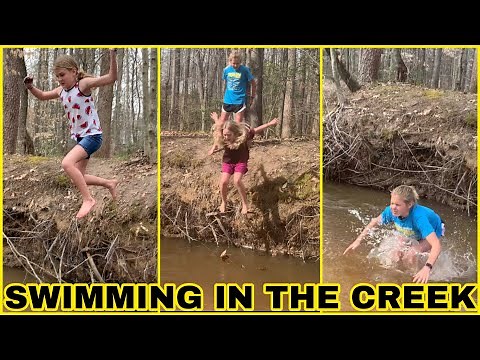 😱Exploring the Creek and Swimming in the Creek