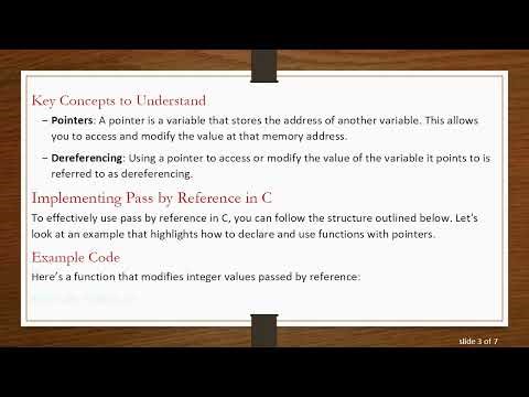 Understanding Pass by Reference in C