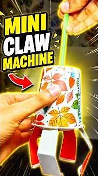 I Built a WORKING Mini Paper Cup Claw Machine! 😱🗑️#shorts