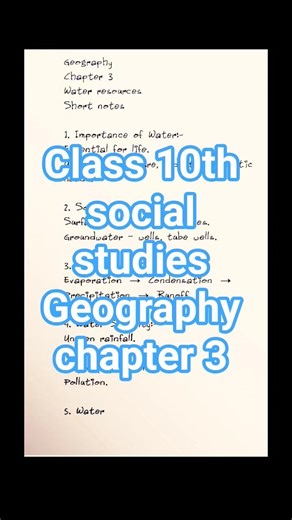 class 10th social studies Geography chapter 3 water resources short notes #trending #10th #shorts