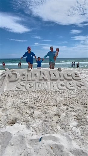 Sand Castle University on Instagram: "The seashell dice are my favorite! @pairadicebeachservice had the best helpers! Logos are especially difficult because of how particular they need to be. This one was so satisfying to create and I loved the challenge of making the dice out of sand. #asmr #sandsculpture #sandcastle #satisfying #sandart #sand #satisfying #sandasmr"
