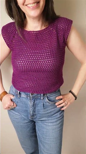 Top crochet facile raglan ✨ Tutoriel disponible