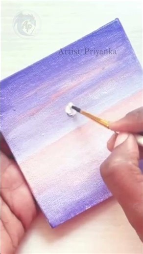 Can I Paint This TINY Sunset? 😱 #shorts #art #satisfying #minipainting #acrylicpainting