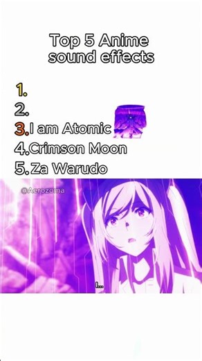 Ranking top 5 Anime sound effects #anime #soundeffects #top5