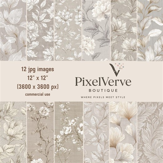 Vintage Floral Digital Paper Pack: Seamless Botanical Patterns (commercial Use, JPG) - Etsy Canada