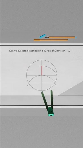 How to Draw a Decagon Inscribed in a Circle #shorts