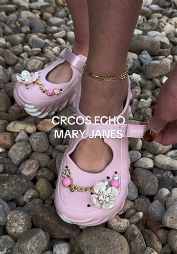 The cutest Mary Jane clogs I've ever owned and they're actually comfortable because they're Crocs! Jibbitz not included. #crocsnewarrivals #crocsechoclog #crocsmaryjane #maryjaneshoes #pinkgirlyaesthetic Echo Mary Jane Clogs Crocs Echo Mary Janes Mary Janes Clogs Mary Janes Shoes Crocs New Arrivals Spring shoes Summer shoes