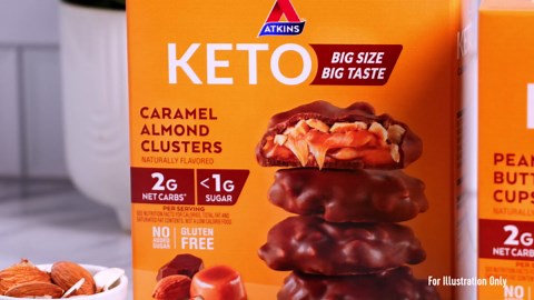 Atkins Caramel Almond Clusters, Gluten Free, High in Fiber, 1g Sugar, 2g Net Carb, Keto Friendly, 20 Count