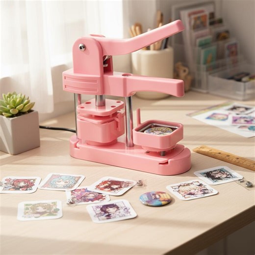 Pink Manual Badge Maker Machine | DIY Custom Button Press Kit | Create Personalized Pin Badges - Etsy