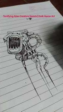 Terrifying Alien Creature Sketch | Dark Horror Art 👽🖤