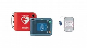 Philips HeartStart FRx Defibrillator Ready Pack | CPR Guidance and Voice Prompts | for Harsh, Dusty, Wet Conditions and Extreme Temperatures | Standard Carry Case, 861304-R01