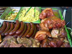 Street Food in Slovakia, Roasted Pig, Slovak Cuisine, Roasted Sausages, Grilled Sausage,
