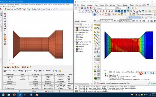 【Hypermesh】+【Abaqus】联合仿真示例1