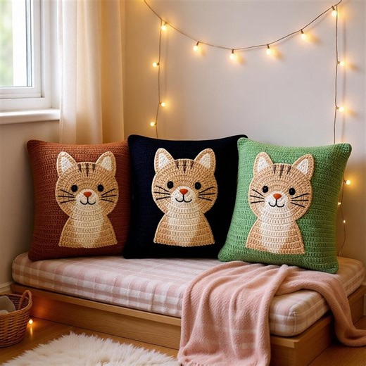 Crochet Cat Pillow Pattern PDF – Amigurumi Cushion Tutorial (instant Download) - Etsy