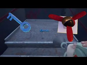 How get the blue key for the propeller hat in Hello Neighbor 2
