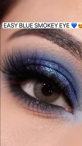 Easy Blue Smokey Eye Tutorial 💙 | Step-by-Step Beginner Friendly Look ||