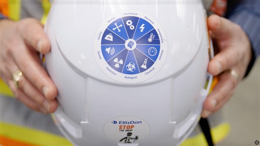 The Energy Wheel is a simple, powerful tool that effectively helps teams identify and control high-risk hazards, especially the ones that are harder to spot, like sound, electrical, temperature, and pressure. The result? Up to 30% more hazards recognized during pre-job assessments. | EllisDon Corporation