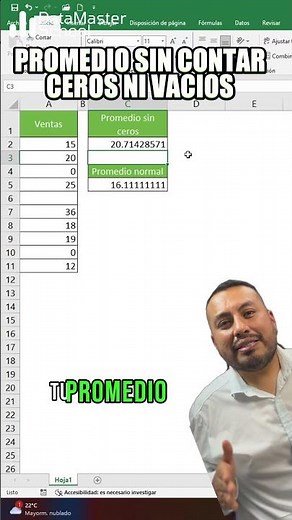 Cómo hacer un promedio en Excel sin contar celdas vacías