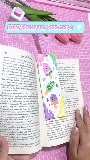 DIY Aesthetic Ice Cream Fruit Bookmarks 🍦Sweet Summer Vibes! #CuteChubbyDoodles #shorts