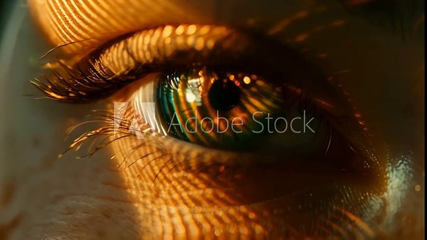 An iris scanner scanning the unique patterns of an individuals eye to grant access to restricted areas. .