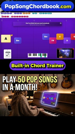Best Practice Tool for Beginners Guitar & Piano with Scrolling Chords - Guns N Roses - November Rain
