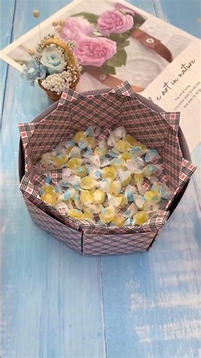 Simple Folded Paper Candy Basket Tutorial