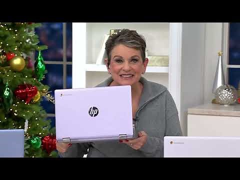 HP 14" Touch 2in1 Chromebook Laptop, Intel 128GB Storage, Mouse & Voucher on QVC