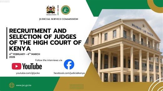 Jacqueline Mbithe Mwinzi Muindi interview for the position of Judge of The High Court The Judicial Service Commission is mandated to promote and facilitate the effective and efficient administration of Justice under Article 172 of the Constitution of Kenya 2010. The recruitment and selection of 20 Judges of the High Court is aimed at enhancing access to justice and the case clearance rate. | Judicial Service Commission Kenya