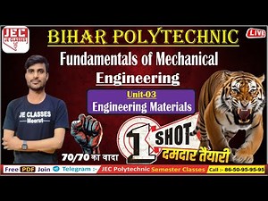 #03 Fundamentals of Mechanical Engineering SBTE Bihar Polytechnic ONE SHOT Video | JE CLASSES Meerut