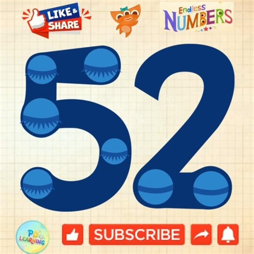 Endless Numbers Count 52 and Funny Animation. #endlessnumbers #funnyvideos