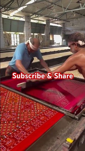 Bandhani effect saree printing | hand screen printing | #handprint #textile #print #fabric #bandhani