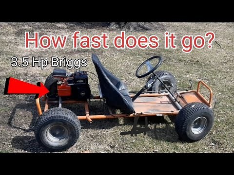 3.5 HP Briggs and Stratton Go Kart Top Speed Run!