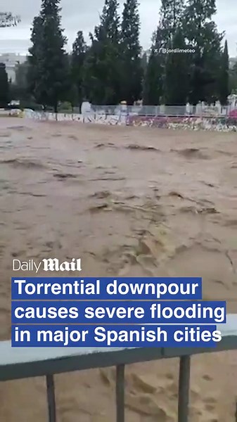 Torrential downpour causes severe flooding in major Spanish cities