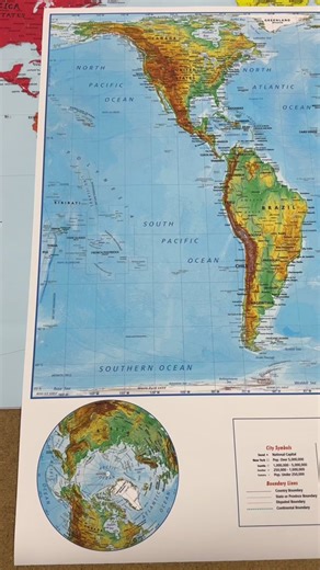 Many are aware that world maps are distorted and portray landmasses in disproportionate sizes. This popular map projection attempts to rectify this! Who thinks this is the ‘most accurate’ type of world map? #geography #wallmap #worldmap