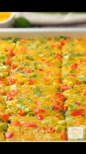 FULL recipe here >> https://www.melissassouthernstylekitchen.com/sheet-pan-omelet/ Fluffy, colorful, and delicious Sheet Pan Omelet made to share! | Melissa's Southern Style Kitchen