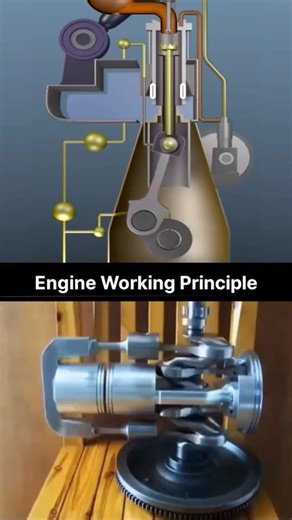 Engine Working Principle 🔥 | 4 Stroke Engine #shorts
