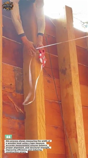 measuring wooden boat width with tape measure | accurate sizing for strong and balanced structure