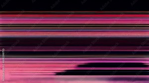 A glitchy, flickering screen with a pink and purple color scheme