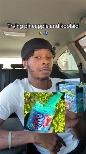 Trying pineapple and koolaid 🍍🫐 #koolaid #pineapple #pineapples #koolaidman #viral