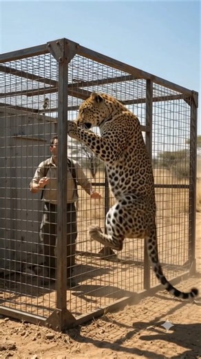 Leopard Attacks a Cage! 😱 Man Trapped in a Dangerous Safari Chase | Cinematic Wildlife Adventure