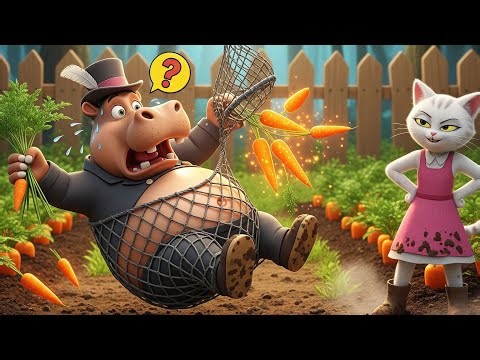 Hippo’s Carrot Trouble! 🦛😂 A Funny & Sweet Cartoon Story for Kids