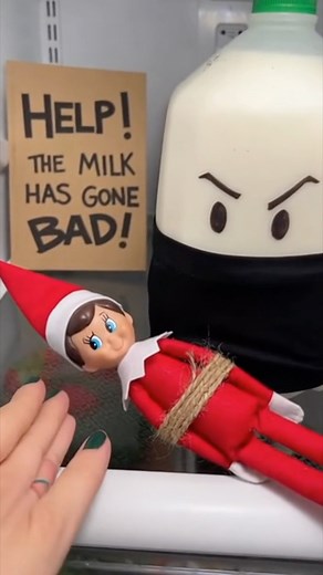 17K views · 67 reactions | An elf on the shelf decorated with a "bad" milk carton who tied him up #elfontheshelf #Christmas This video is for entertainment purposes only and was created with the assistance of A.I. | Mike's Mayhem | Facebook
