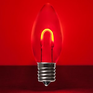 C9 Red Shatterproof FlexFilament LED Vintage Christmas Light Bulbs - Christmas Lights, Etc