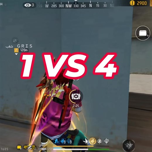 1VS4 Challenge: Free Fire Gameplay Highlights