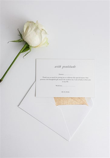 Minimalist Thank You Card Template, Quiet Luxury Wedding Thank You Note, Elegant Modern Editorial Stationery, Editable Canva Template - Etsy
