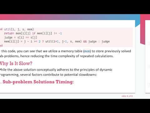 Understanding Slow Performance in Dynamic Programming: A Case Study on Longest Palindromic Substring