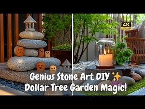 💫 Creative Outdoor Stone Art | Dollar Tree Garden Hacks & Upcycled DIY Decor Ideas!🌿