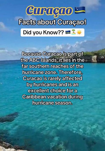 08| Curaçao is a perfect choice for a Caribbean vacation because it lies in the far southern reaches of the hurricane zone! 🇨🇼🏝️☀️ #creatorsearchinsights #traveltiktok #vacation #curacao #willemstad #hurricanezone